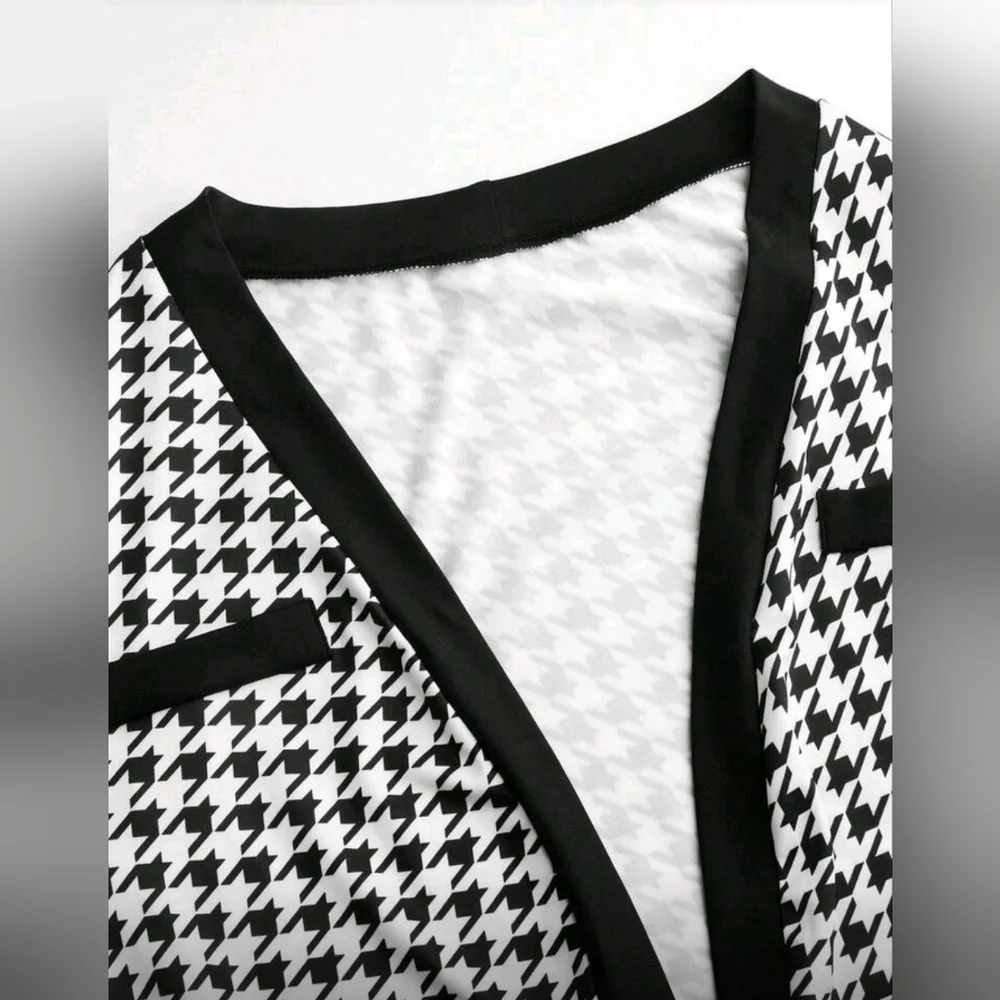 Black and White Houndstooth Dress and Jacket Set - Picture 8 of 8
